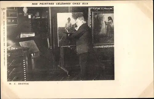 Ak Nos peintres célèbres chez eux, J. Breton