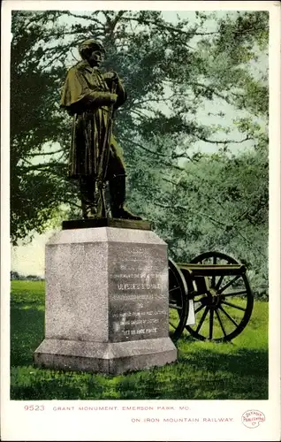 Ak Kansas City Missouri USA, Grant Monument, Emerson Park