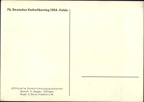 Künstler Ak Fulda in Hessen, 76. Deutscher Katholikentag 1954, Jesus, Ihr sollt Mir Zeugen sein