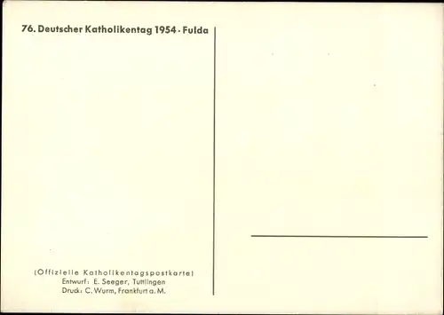 Künstler Ak Fulda in Hessen, 76. Deutscher Katholikentag 1954, Jesus, Ihr sollt Mir Zeugen sein