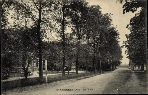 Ak Zetten Gelderland Niederlande, Stationsstraat