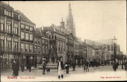 Ak Breda Nordbrabant Niederlande, Groote Markt