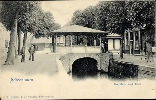 Ak Schoonhoven Südholland Niederlande, Boterhuis, Staudamm