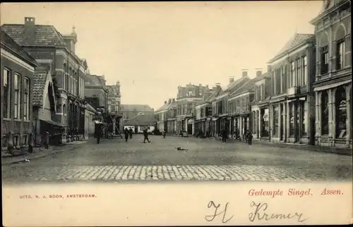 Ak Assen Drenthe Niederlande, Gedempte Singel