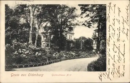 Ak Oldenburg im Großherzogtum Oldenburg, Gartenstraße 16, Villa