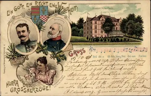 Litho Oldenburg, Elisabeth Anna Palais, Erbgroßherzog Friedrich August, Elisabeth, Prinz Nikolaus