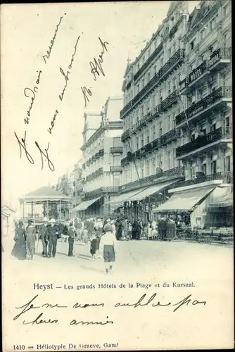 Ak Knokke Heist Heyst Knocke sur Mer Westflandern, Les grands Hotels de la Plage et du Kursaal