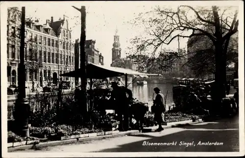 Ak Amsterdam Nordholland Niederlande, Bloemenmarkt Singel