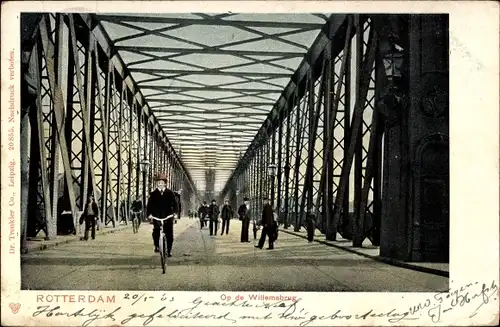 Ak Rotterdam Südholland Niederlande, Willemsbrücke