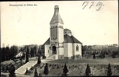 Ak Zittau in der Oberlausitz, Krematorium