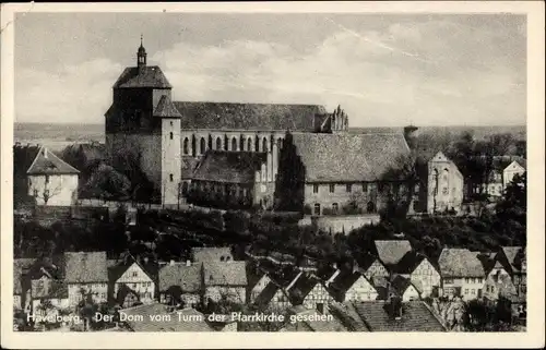 Ak Havelberg in Sachsen Anhalt, Teilansicht, Dom, Blick von der Pfarrkirche