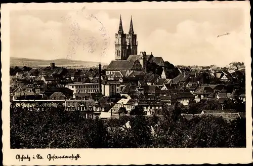 Ak Oschatz in Nordsachsen, Stadtpanorama, Dom, Gebäude