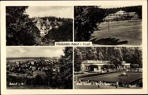 Ak Adorf im Vogtland, Teilansicht der Heilstätte, Badeplatz