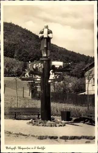 Ak Waltersdorf Großschönau Oberlausitz, Die Lausche mit Rübezahl Wegweiser