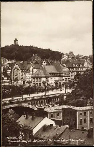 Ak Plauen im Vogtland, Teilansicht vom Ort, Friedrich August Brücke, Bärenstein