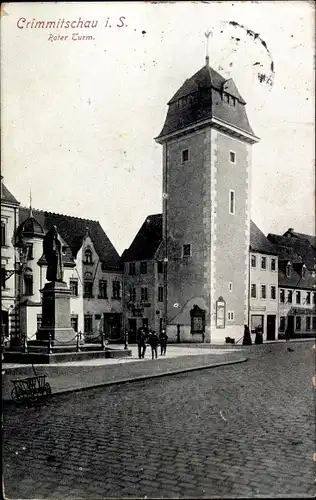 Ak Crimmitschau in Sachsen, Roter Turm