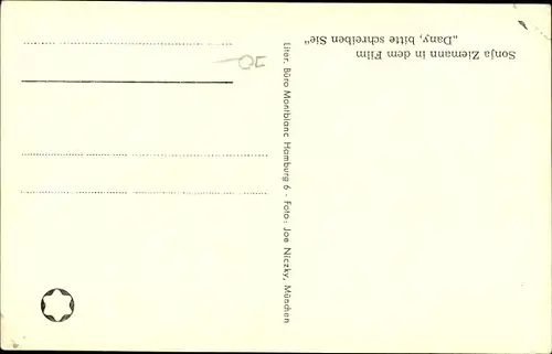 Ak Schauspielerin Sonja Ziemann, Portrait, Montblanc Füller, Reklame, Autogramm