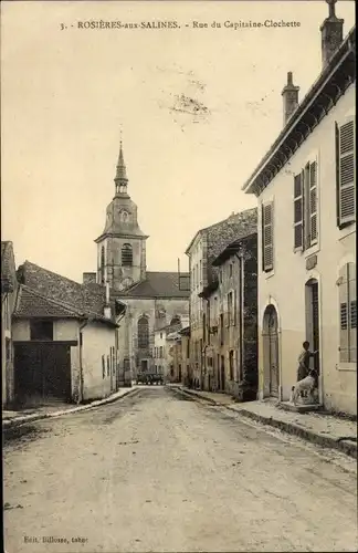 Ak Rosieres aux Salines Meurthe et Moselle, Rue du Capitaine-Clochette