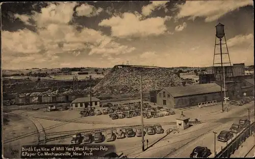 Ak Mechanicville New York, West Virginia Pulp and Paper Co., Bird's Eye View of Mill Yard
