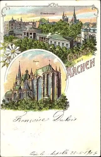 Litho Aachen, Elisenbrunnen, Dom