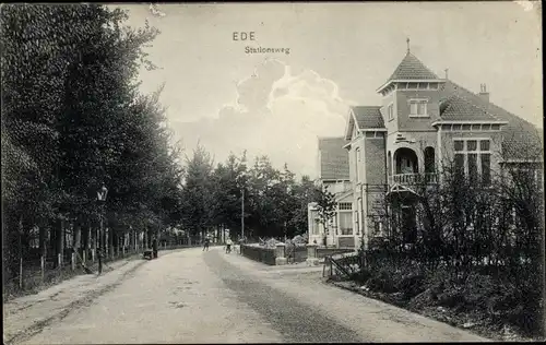 Ak Ede Gelderland Niederlande, Stationsweg