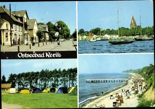 Ak Ostseebad Rerik, Leuchtturmstraße, Hafen, Strand, Zeltplatz