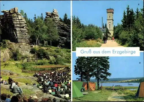 Ak Ehrenfriedersdorf im Erzgebirge, Greifensteine, Pöhlberg, Stauweiher Greifenbach