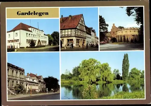 Ak Gardelegen in der Altmark, Hauptpostamt, Rathausplatz, Salzwedeler Tor, Stadtgraben