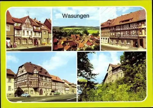 Ak Wasungen im Thüringer Wald, HO-Gaststätte Erholung, Gasthof Zum Bären, Rathaus, Burg Maienluft