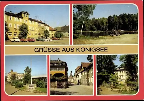 Ak Königsee Rottenbach in Thüringen, Markt, Waldseebad, Schmidtenstraße, Diät Kurheim, Oberschule