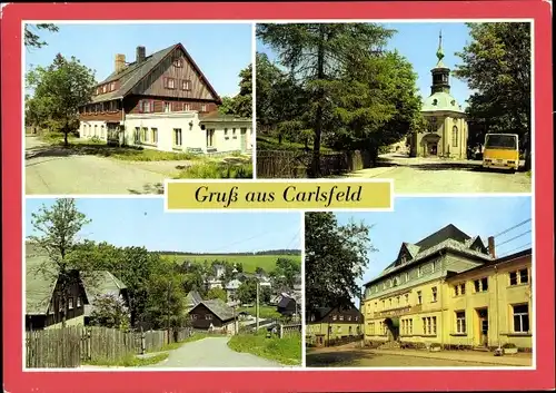 Ak Carlsfeld Eibenstock im Erzgebirge, FDGB Erholungsheim Otto Hempel, Gasthaus zum grünen Baum