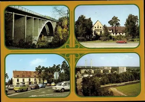 Ak Hermsdorf in Thüringen, Teufelstalbrücke, Mitropa Autobahnhotel, Autobahn