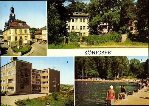 Ak Königsee in Thüringen, Rathaus, Diät Kurheim, Goethe Oberschule, Waldseebad