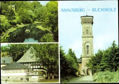 Ak Annaberg Buchholz im Erzgebirge, Waldschlösschenpark, HOG Frohnauer Hammer, Pöhlberg