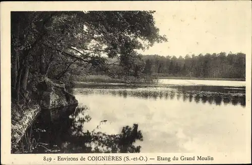 Ak Coignières Yvelines, Etang du Grand Moulin