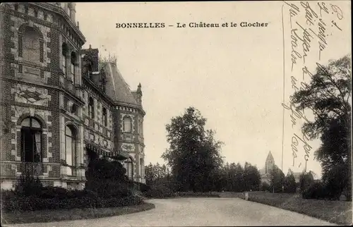 Ak Bonnelles Yvelines, Schloss und Glockenturm