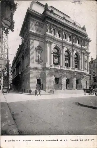 Ak Paris II. Arrondissement Bourse, Le Nouvel Opera Comique, Place Boieldieu