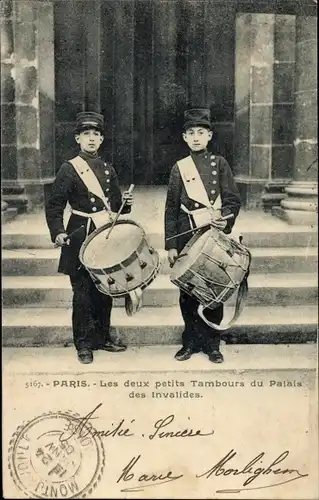 Postkarte Paris VII, Die beiden kleinen Trommeln des Palais des Invalides