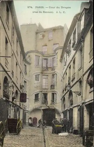 Ak Paris VI., Hof des Drachen, rue de Rennes