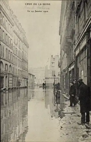 Ak Paris, Die große Seine-Flut, Januar 1910