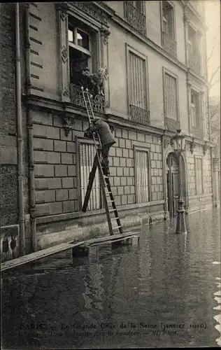 Ak Paris, Die große Seine-Flut, Januar 1910