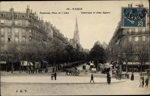 Ak Paris VII., Place de l'Alma