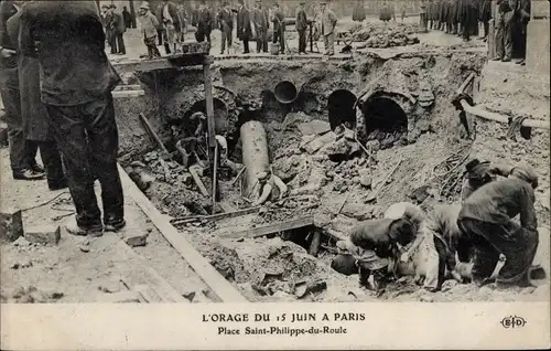 Ak Paris VIII., Der Sturm vom 15. Juni, Place Saint-Philippe-du-Roule
