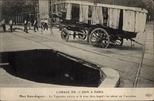 Ak Paris VIII., Der Sturm vom 15. Juni, Place Saint-Augustin