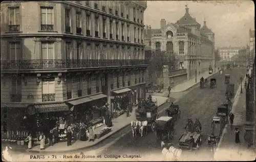 Ak Paris VIII., Rue de Rome, College Chaptal