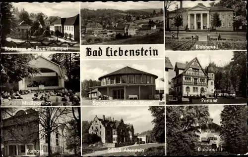 Ak Bad Liebenstein im Thüringer Wald, Badehaus, Klubhaus I, Musikpavillon, Sanatorium Heinrich Mann