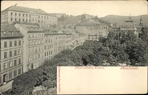 Ak Karlovy Vary Karlsbad Stadt, Marienbader Straße