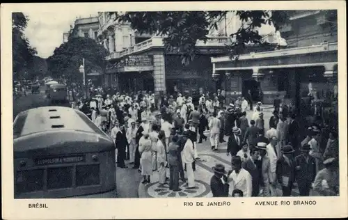 Ak Rio de Janeiro Brasilien, Avenue Rio Branco