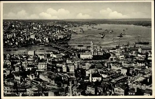 Ak Konstantinopel Istanbul Türkei, Stadtpanorama, Hafen