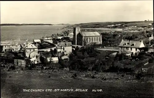 Ak St. Mary's Isles of Scilly England, Kirche